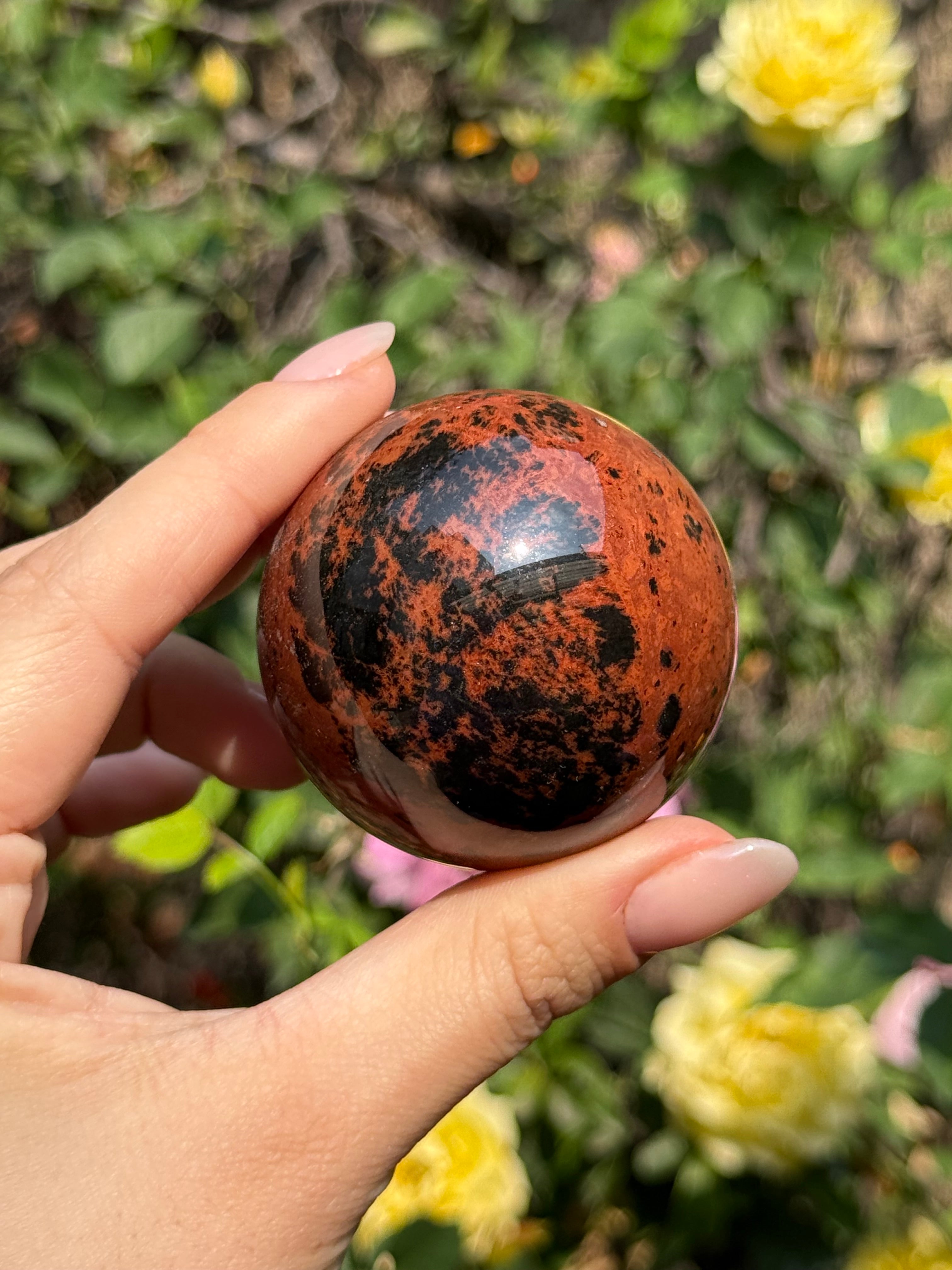 Esferas de obsidiana caoba