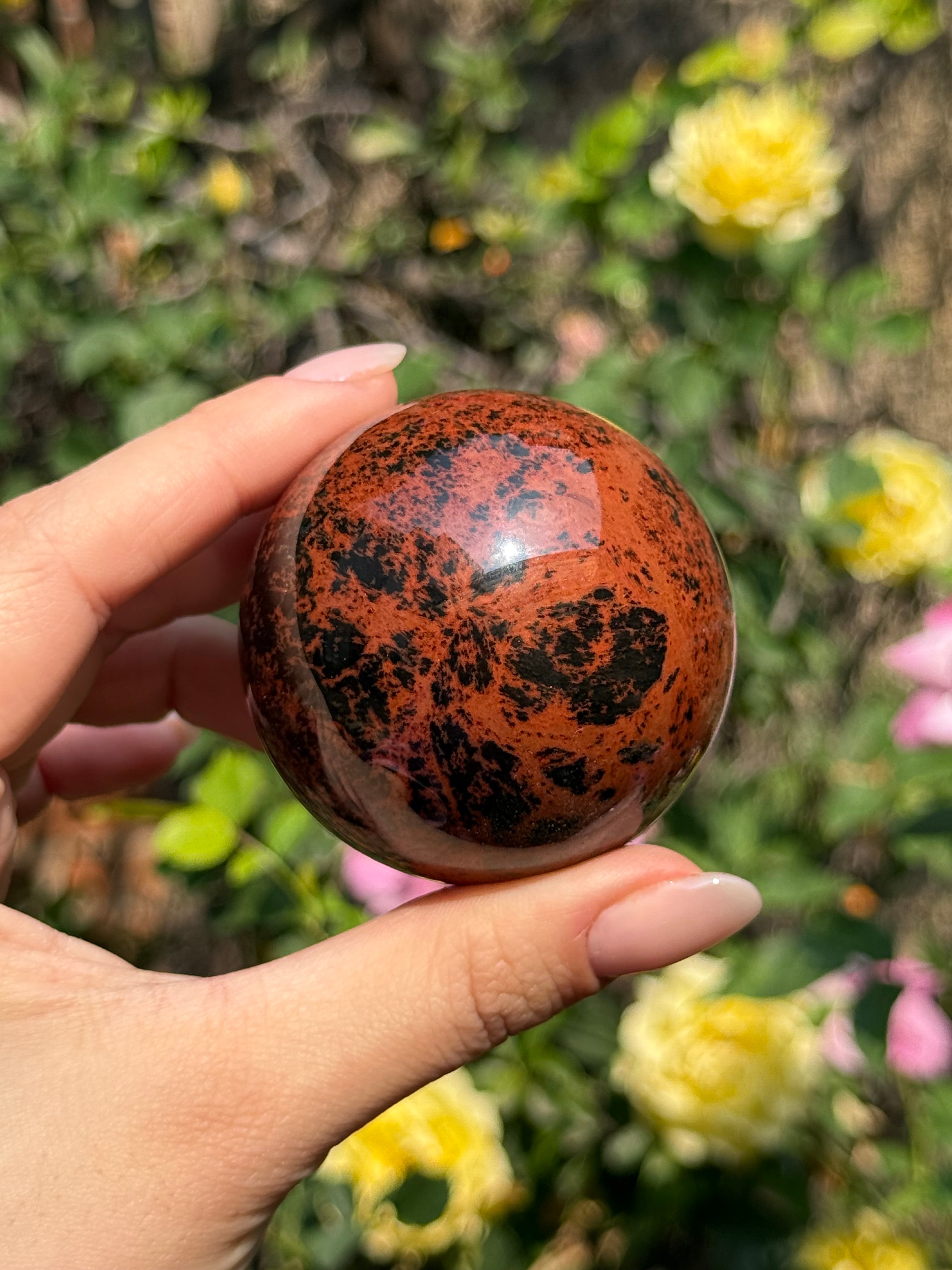 Esferas de obsidiana caoba